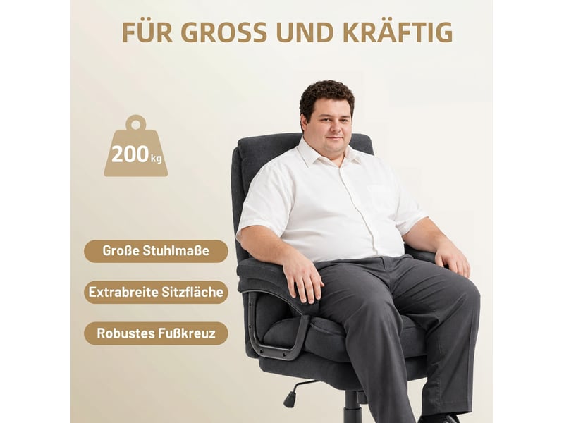  Fauteuil de bureau pivotant réglable jusqu'à 200 kg noir 68,5 x 79 x 125 cm  - Conforama D
