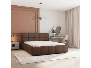 Lit coffre 200x200 cm <strong>MASSENO</strong>  <strong></strong> coloris marron
