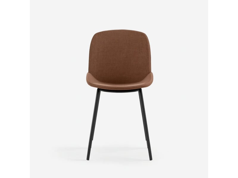  Lot de 4 chaises de salle à manger rembourrées en tissu adhara - rouiller  - Conforama D