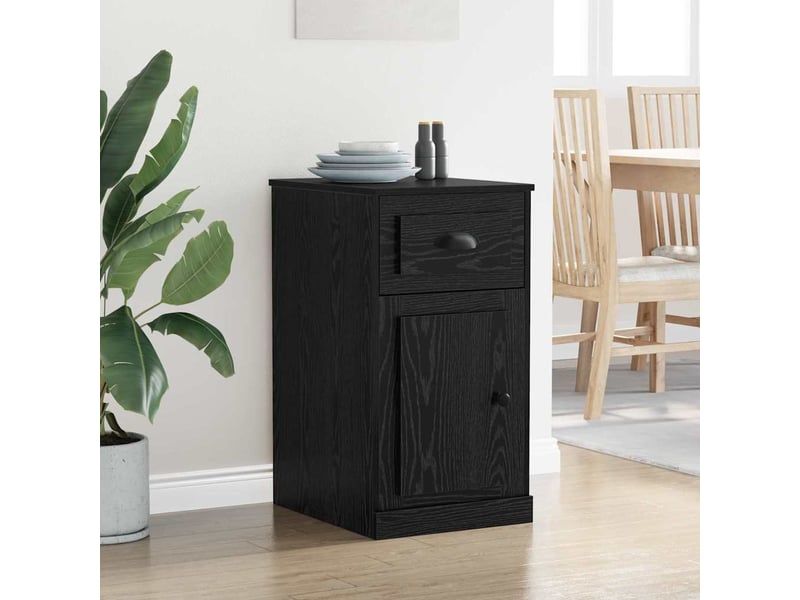  Meuble d'appoint, meuble de rangement salon 40 x 50 x 75 cm bois d'ingénierie chêne noir  - Conforama D