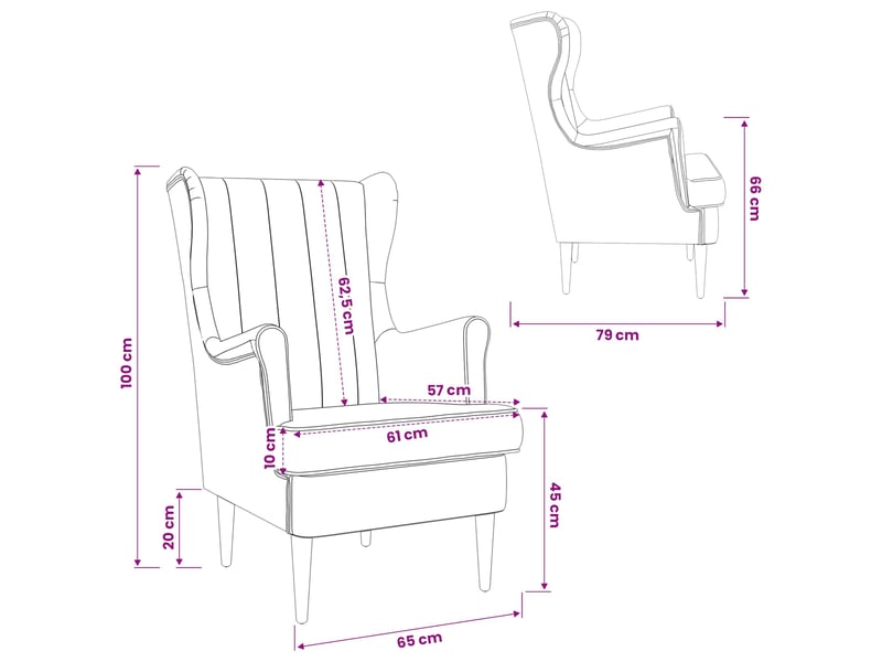 Vidaxl fauteuil bordeaux velours - Conforama C