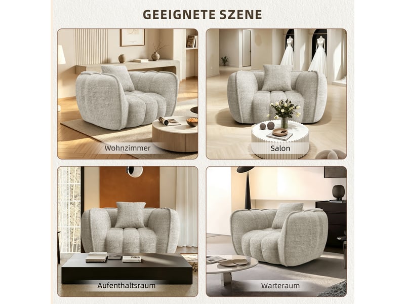 Lexzurn canapé droit compressé fixe,canapé droit fixe,avec coussin,conception ergonomique,profondeur d'assise accrue 60 cm,adapté à de nombreux contextes,base antidérapante - Conforama D