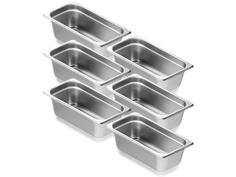  Lot de 6 poêles d'hôtel,succebuy poêles à vapeur 13 taille en inox de 0,8 mm,4 pouces de profondeur,pour usage commercial et industriel  - Conforama C