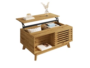 Table basse rectangulaire coloris naturel <strong>BEAOK</strong> <strong></strong> - 55 cmx90 cm