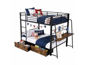 Lit mezzanine 140x200 cm <strong>OOIILLEE</strong>  <strong>Luxe haut de gamme</strong> coloris noir
