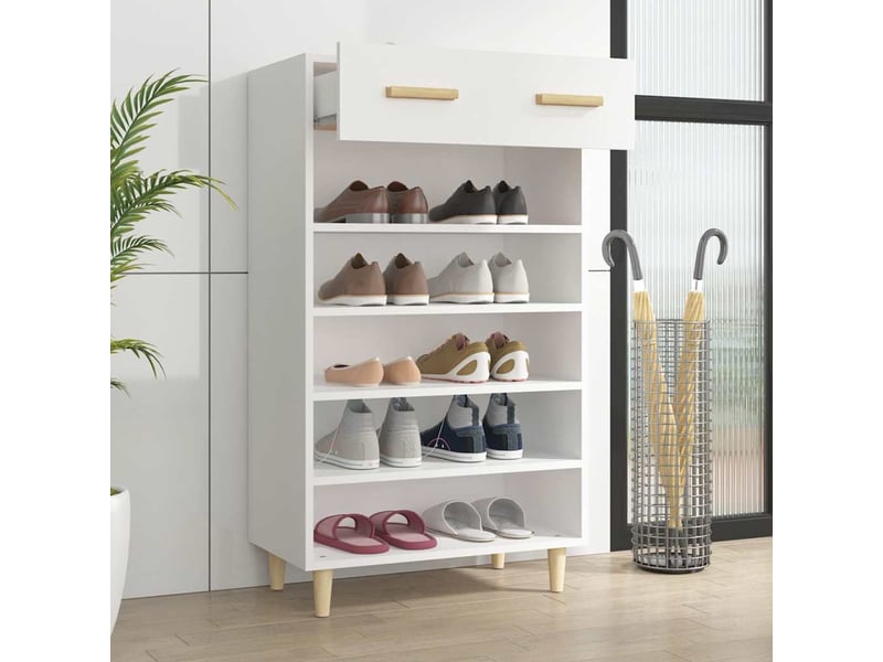  Meuble à chaussure | armoire à chaussures blanc 60x35x105 cm bois d'ingénierie shl8133  - Conforama C