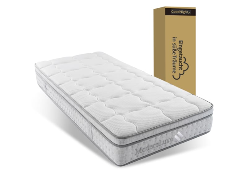 Matelas à ressorts ensachés 7 zones 90x200 cm h3, matelas hybride en mousse froide de 25 cm d'épaisseur, élasticité ponctuelle ergonomique et respirant, certifié oeko-tex, matelas pour une personne - Conforama A