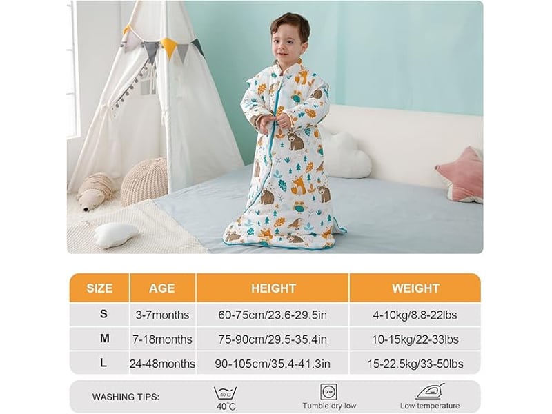  Gigoteuse hiver bébé gigoteuse enfant 3.5 tog sac de couchage pur coton différentes tailles m  8-24 mois  - Conforama B