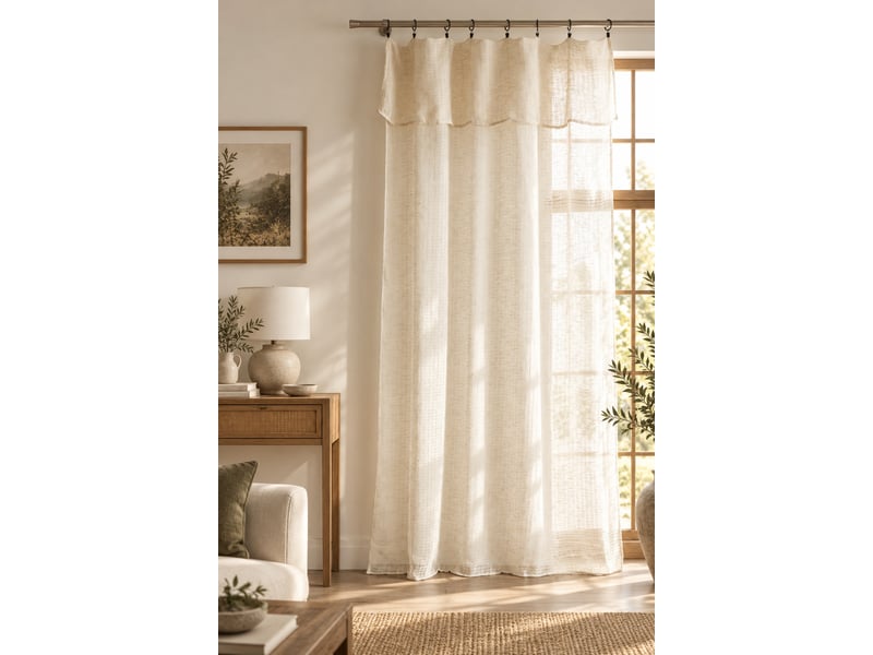  Rideau ajustable freya sable 140 x 270 cm 8 anneaux pince noirs 160 gm² 15670 - Conforama A