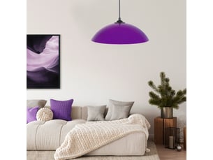 Suspension métal demi-lune demi lune violet d29,5 cm