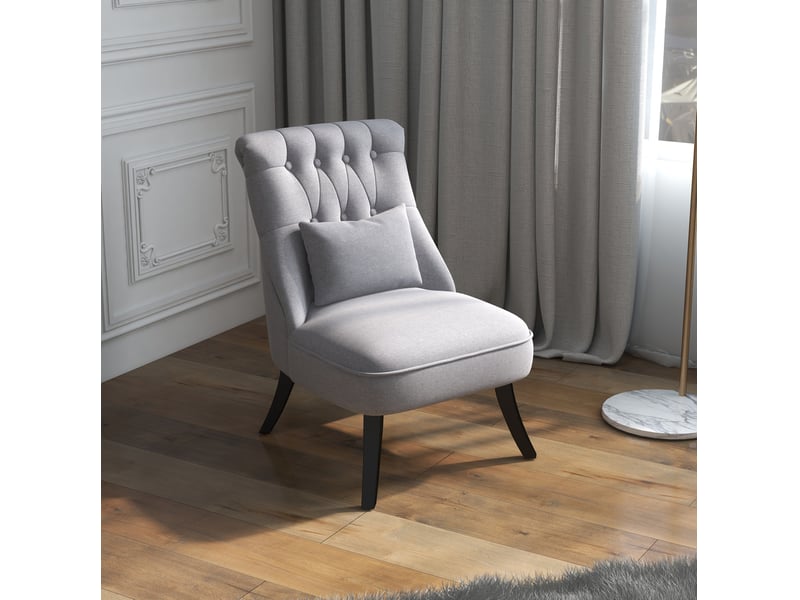  Fauteuil relax 52,5x69x77 cm avec coussin de dossier lin gris  - Conforama C
