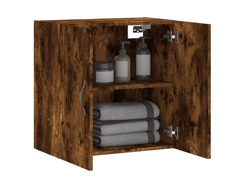  Armoire murale salon, meuble de rangement chêne fumé 60x31x60 cm bois d'ingénierie shl8160  - Conforama D