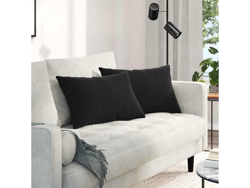 Lot de 2 coussins de canapé, coussins décoratifs noir 60 x 40 cm cf59139 - Conforama B