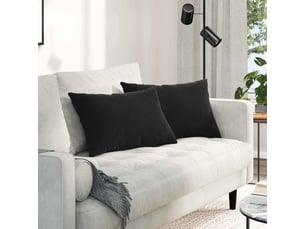 Lot de 2 coussins de canapé, coussins décoratifs noir 60 x 40 cm cf59139