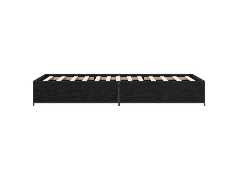 Lit simple- lit adulte - cadre de lit chêne noir 80 x 200 cm bois d'ingénierie - Conforama D