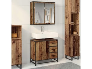 Ensemble de mobilier de salle de bain 2 pc bois ancien cf64020