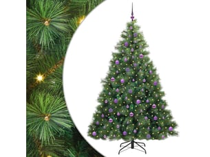 Sapin de noël artificiel, arbre de noël avec 300 led vert 210 cm pe et pvc shl3791
