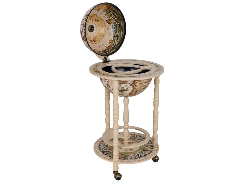  Meuble porte-bouteilles globe terrestre blanc d44,3 x 87 h cm  - Conforama E