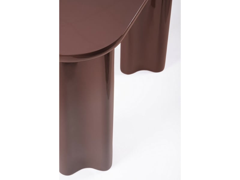  Console design laquée marron brique 120cm emeralda  - Conforama D