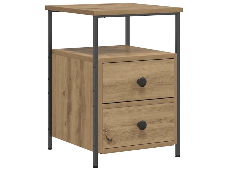  Lot de 2 tables de chevet - cabinet de chevet - table de nuit chêne artisanal bois d'ingénierie  - Conforama D