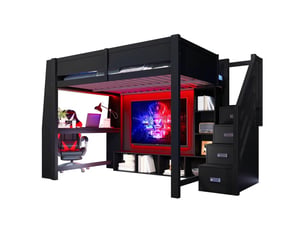 Lit mezzanine 140x200 cm <strong></strong>  <strong></strong> coloris noir