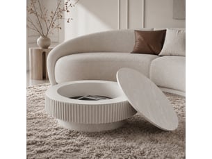 Table basse rond(e) coloris blanc <strong>MIVRAY </strong> <strong></strong> - 75 cmx75 cm