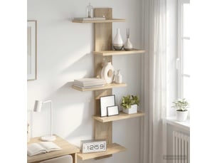 Étagère flottante, étagère murale chêne sonoma 48,5 x 15 x 101 cm cf42300