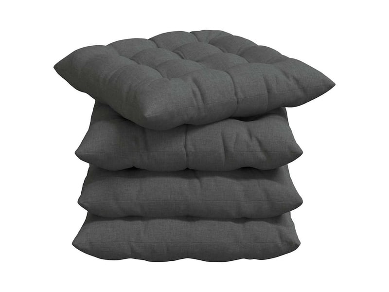  Lot de 4 coussins de siège, coussins décoratifs tissu gris foncé 40 x 40 x 6 cm cf60010  - Conforama A