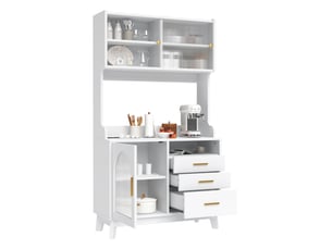 Buffet 3 porte(s) 3 tiroir(s) WISHDOR - 100.5 cm coloris blanc