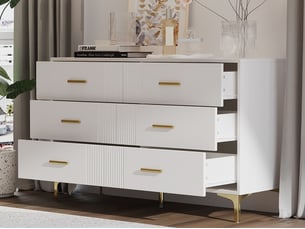 Commode 6 tiroir(s) SEYAKANY coloris blanc largeur 120 cm