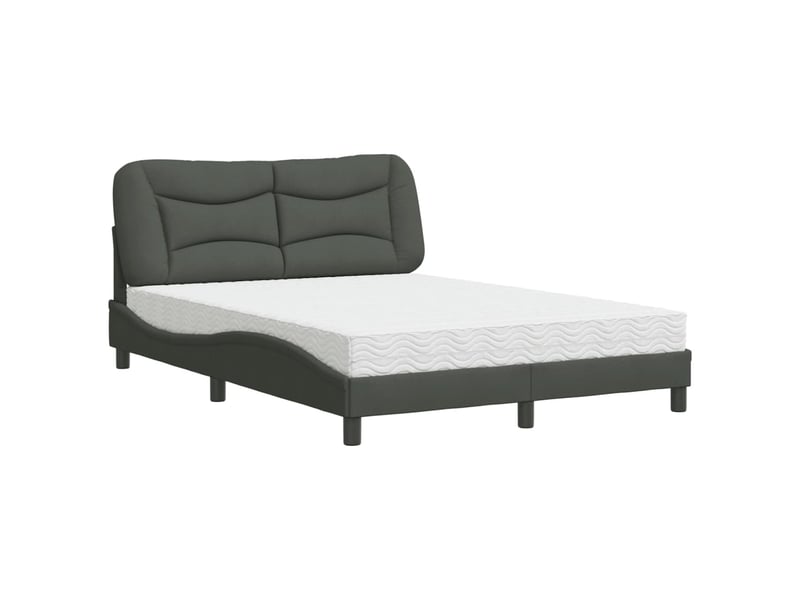 Lit avec matelas hvar gris foncé 120x200 cm tissu - Conforama B