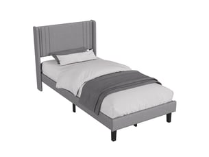 Lit simple 90x200 cm <strong></strong>  <strong></strong> coloris gris