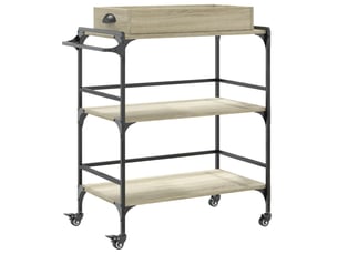 Desserte de cuisine, chariot de rangement chêne sonoma 81,5x41x92,5 cm bois ingénierie