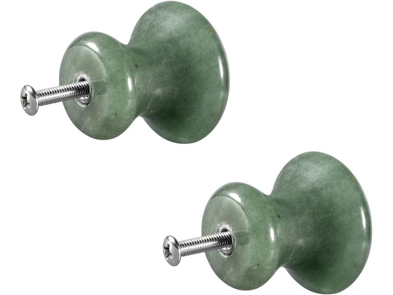  Pack de 2 poignées en cristal en forme de champignon en aventurine verte, tirettes décoratives pour cuisine et meubles  - Conforama B