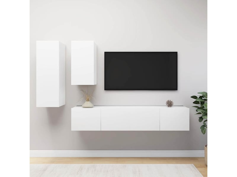  Ensemble de meubles tv 4 pcs blanc bois d'ingénierie shl6114  - Conforama B