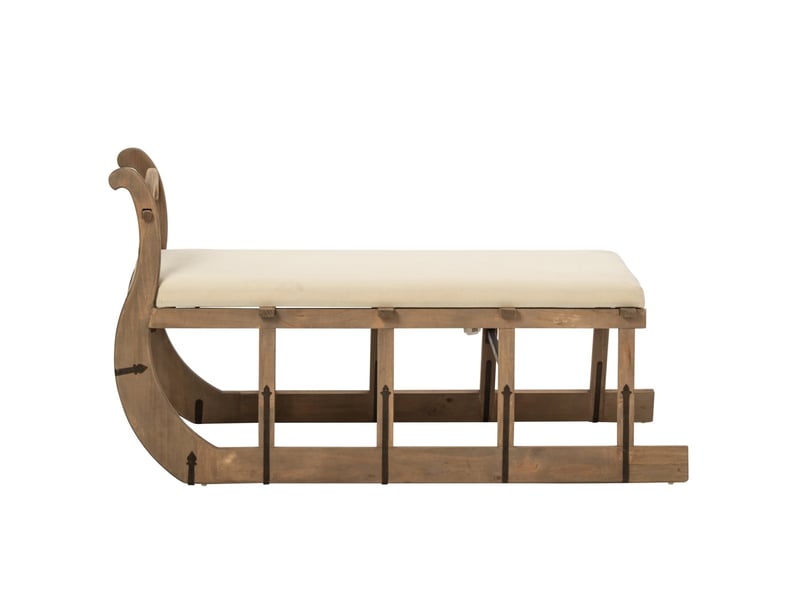  Banc traîneau en bois isaie 115cm naturel  - Conforama B