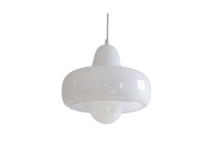 Suspension boli en verre blanc ø26 cm
