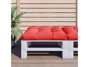Coussin de palette, coussin de chaise, coussin de canapé rouge 80x80x12 cm tissu cf55446