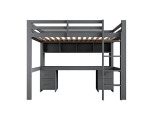 Lit mezzanine 90x200 cm <strong>ZOVIRA</strong> <strong></strong> coloris gris