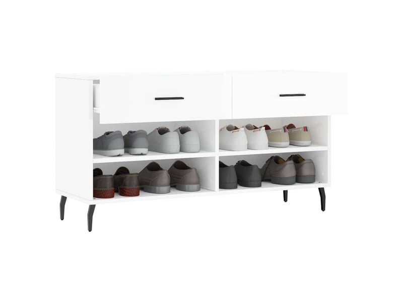  Banc à chaussures blanc brillant 102x35x55 cm bois d'ingénierie shl2289  - Conforama D