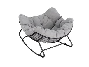 Fauteuil œuf individuel à bascule, fauteuil balcon demi-lune, chaise salon confortable, noir