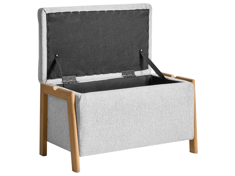 Ensemble de salon 3 places edland tissu gris clair avec banc  - Conforama E