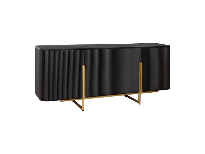  Buffet 160 cm 4 portes noir et doré – collection orion  - Conforama A
