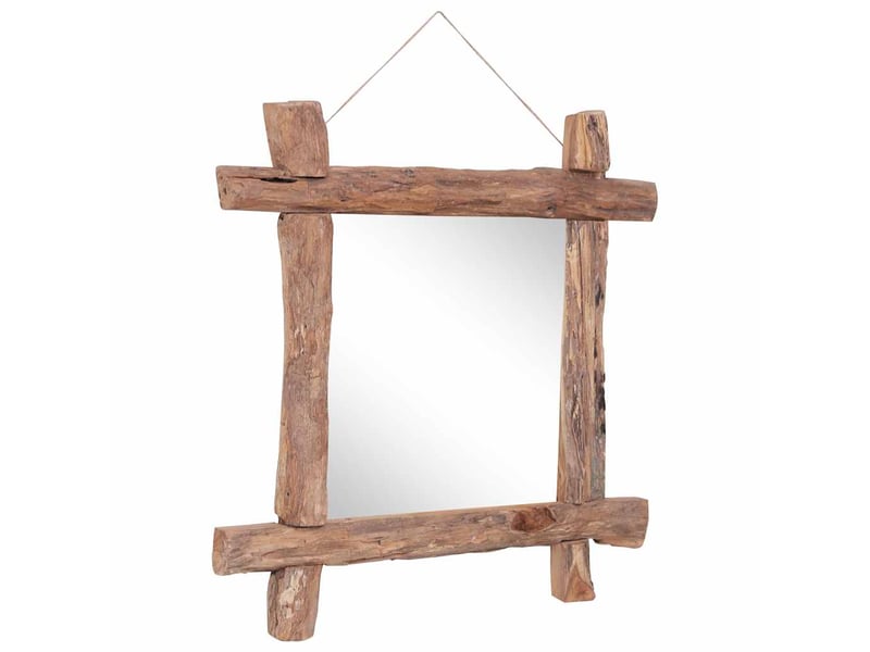  Miroir, miroir décoratif à bûches naturel 70x70 cm bois de teck recyclé cf62685  - Conforama A