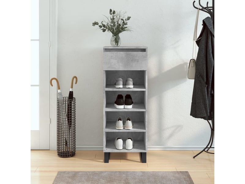  Meuble à chaussure, armoire à chaussures gris béton 40x36x105 cm bois d'ingénierie shl5231  - Conforama B