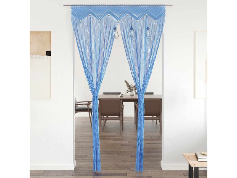  Rideau en macramé, rideau de porte bleu 140x240 cm coton cf43864  - Conforama B