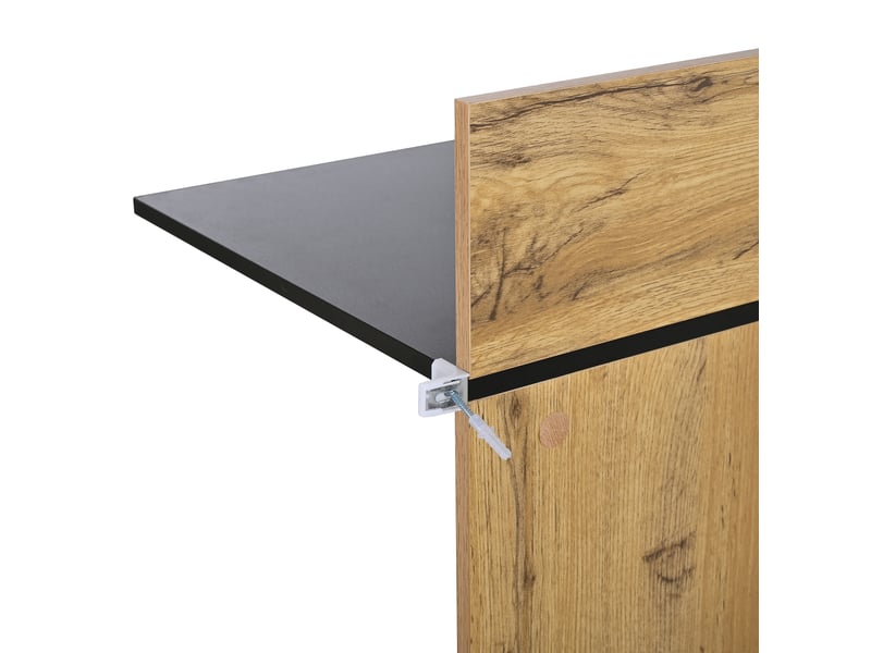  Meuble d’entrée avec miroir, éclairage led réglable par application, penderie, banc à chaussures et rangement  - Conforama E