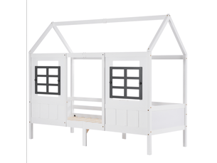 Lit cabane 90x200 cm BEAUNIV   coloris blanc
