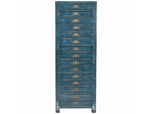 Commode en bois bleu 60x40x164 cm h