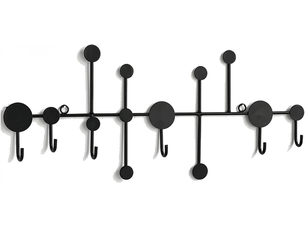 Porte-manteau mural avec 6 crochets, polyvalent, pour suspendre manteaux, sacs à dos, chapeaux, noir - xjd001167zls